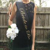 GOLD ON BLACK Hen's Party Sash